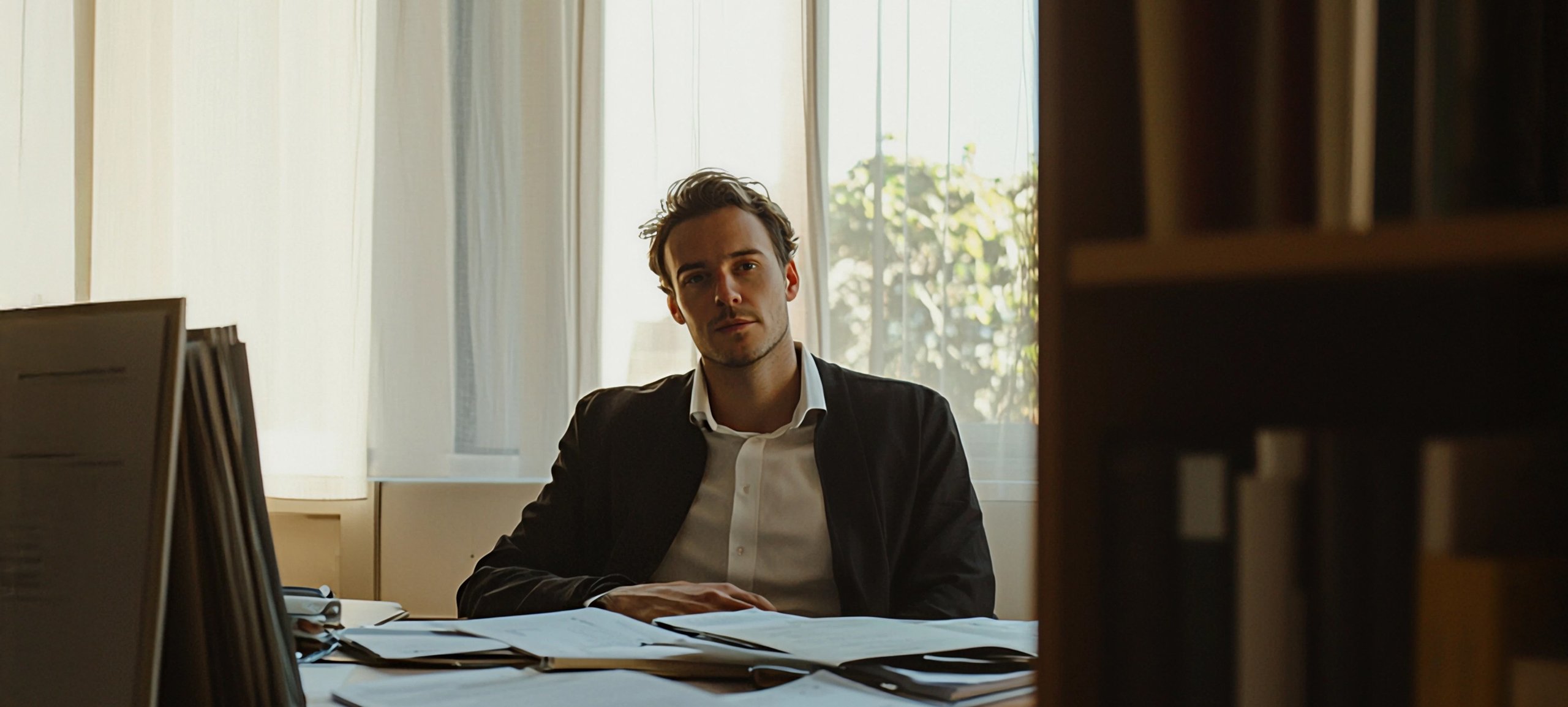 hombre con gafas en una sala de reuniones hombre con gafas en una sala de reuniones